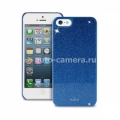 Полиуретановый чехол на заднюю крышку iPhone 5 / 5S PURO Glitter Cover, цвет blue