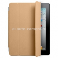 Оригинальный кожаный чехол для iPad 3 и iPad 4 Apple Smart Cover Leather, цвет tan (MD302ZM/A)